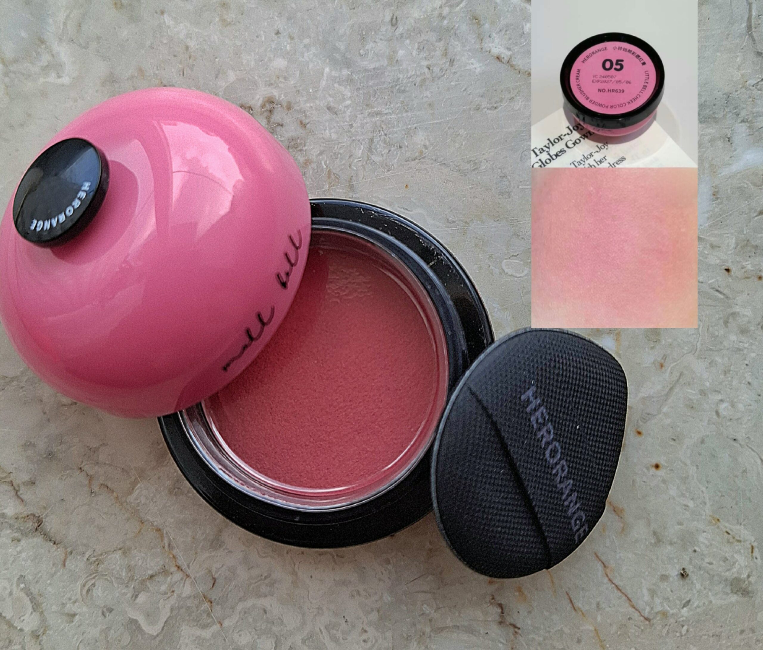 رژگونه پودری تک رنگ پددار طرح زنگ هتل HERORANGE - تصویر 2